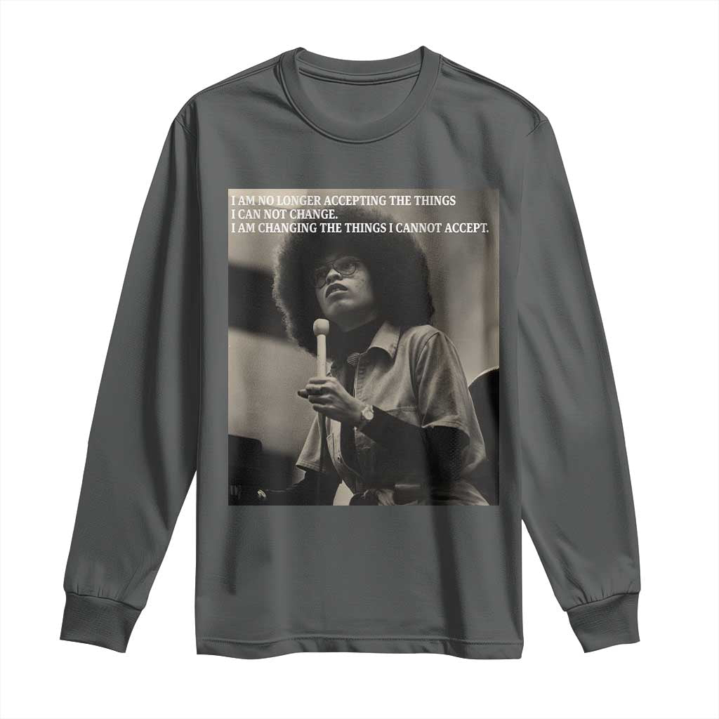 Angela Davis Inspirational Quote Long Sleeve Shirt Black History Month - African Pride