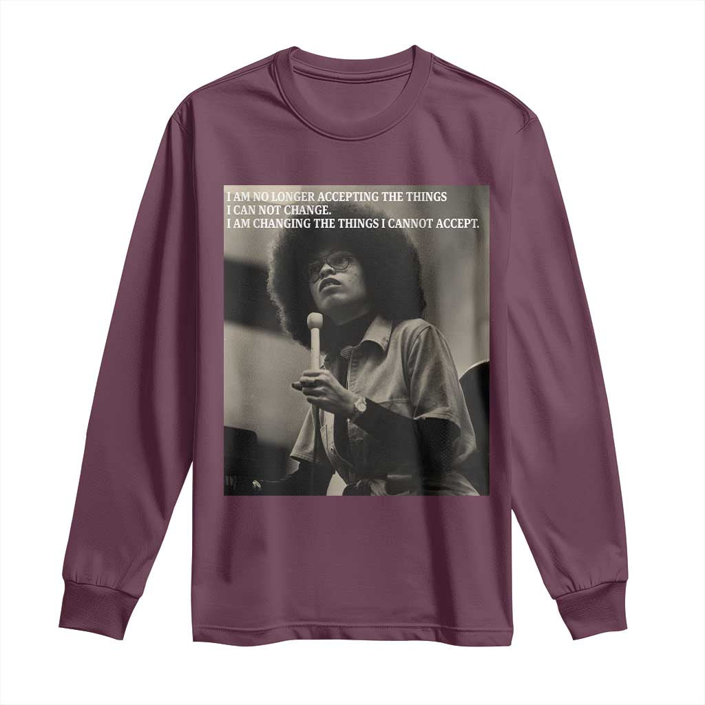 Angela Davis Inspirational Quote Long Sleeve Shirt Black History Month - African Pride