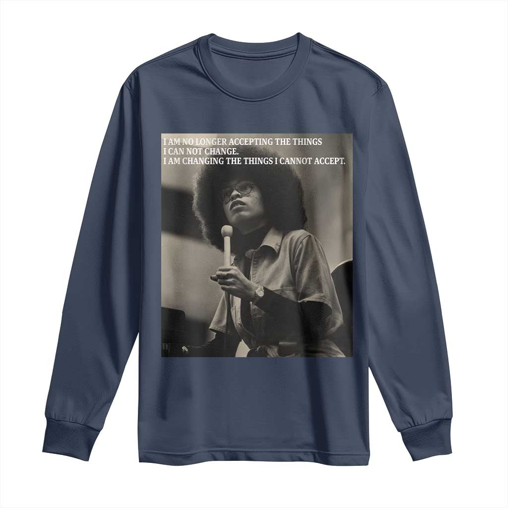 Angela Davis Inspirational Quote Long Sleeve Shirt Black History Month - African Pride
