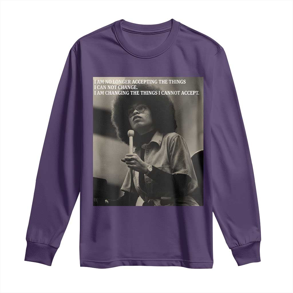 Angela Davis Inspirational Quote Long Sleeve Shirt Black History Month - African Pride