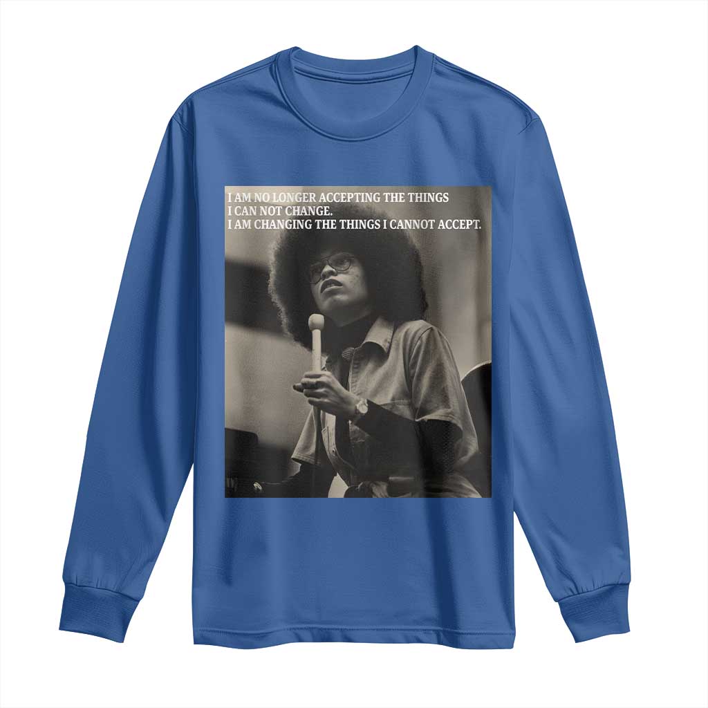 Angela Davis Inspirational Quote Long Sleeve Shirt Black History Month - African Pride