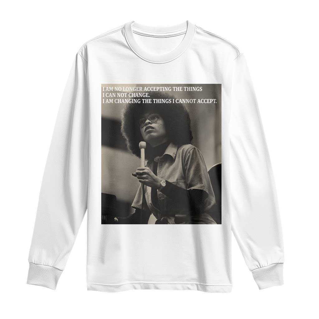 Angela Davis Inspirational Quote Long Sleeve Shirt Black History Month - African Pride