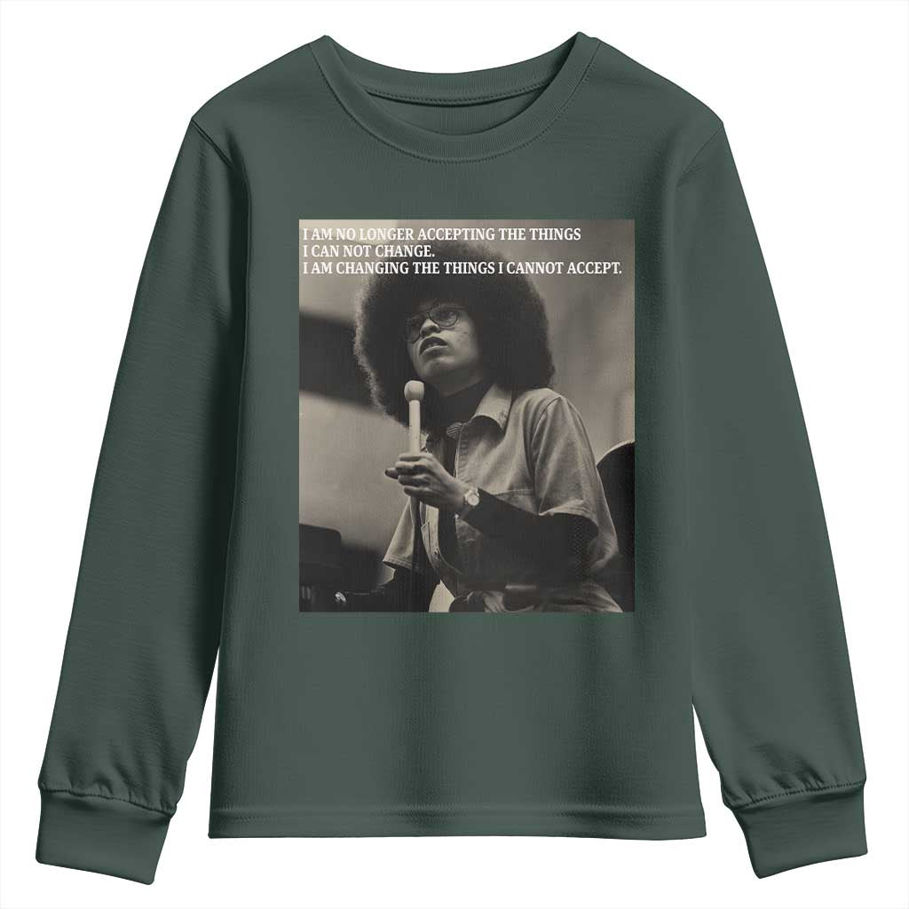 Angela Davis Inspirational Quote Youth Sweatshirt Black History Month - African Pride