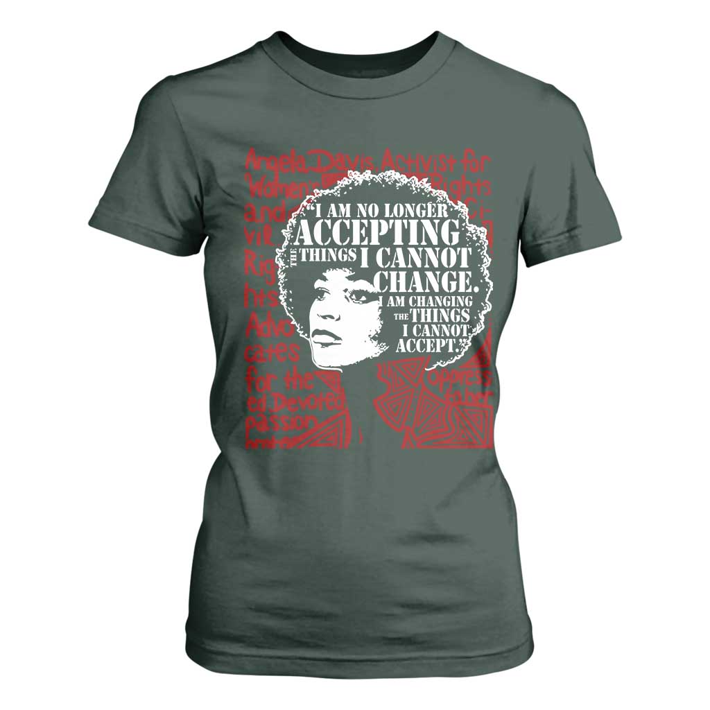 Angela Davis Inspirational Quote T Shirt For Women Black History Month