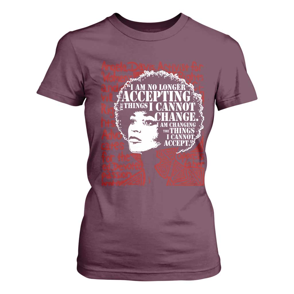 Angela Davis Inspirational Quote T Shirt For Women Black History Month