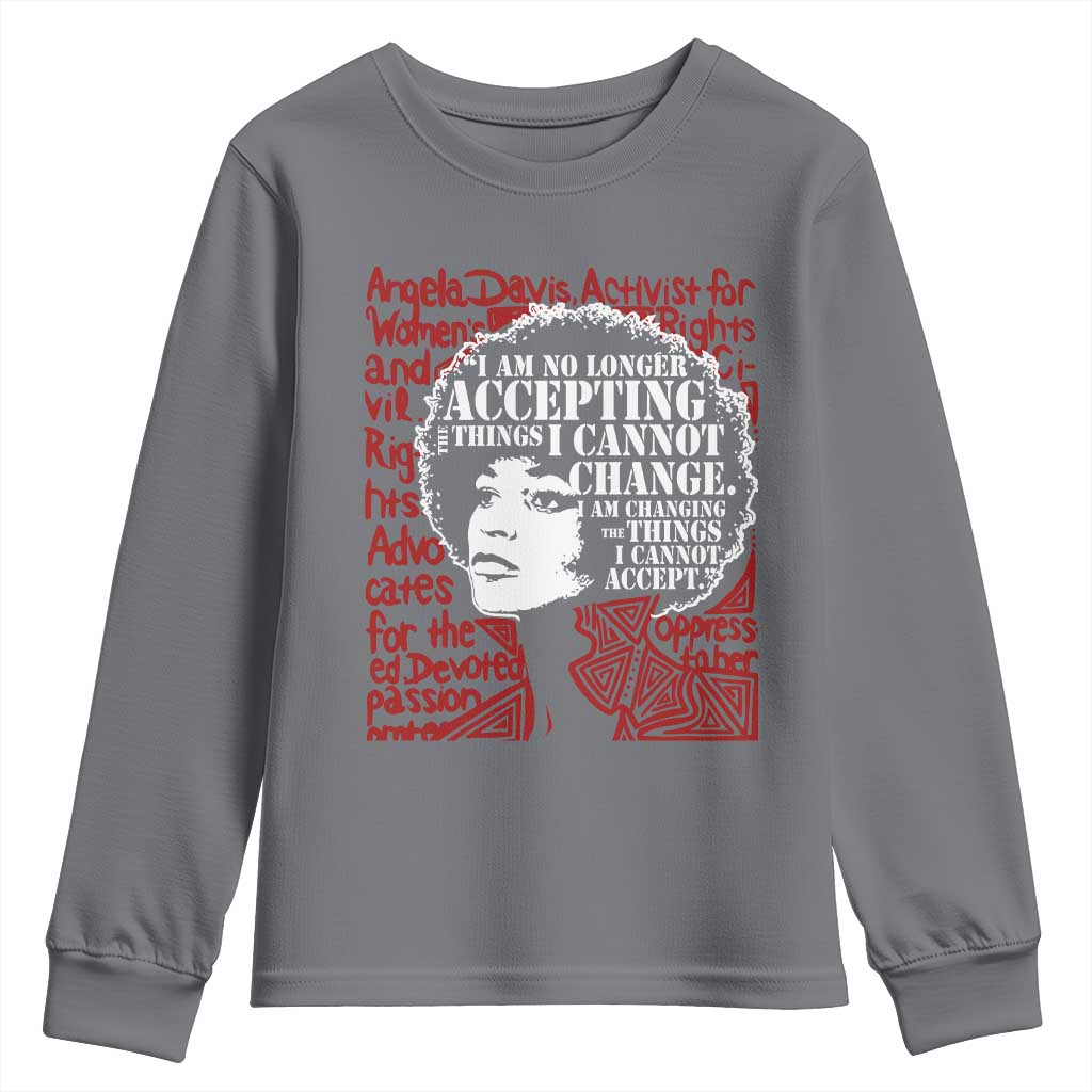 Angela Davis Inspirational Quote Youth Sweatshirt Black History Month