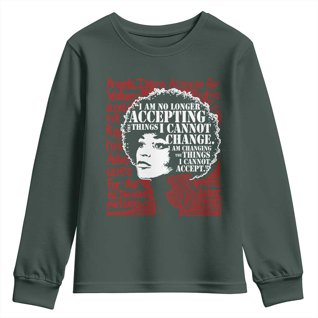 Angela Davis Inspirational Quote Youth Sweatshirt Black History Month