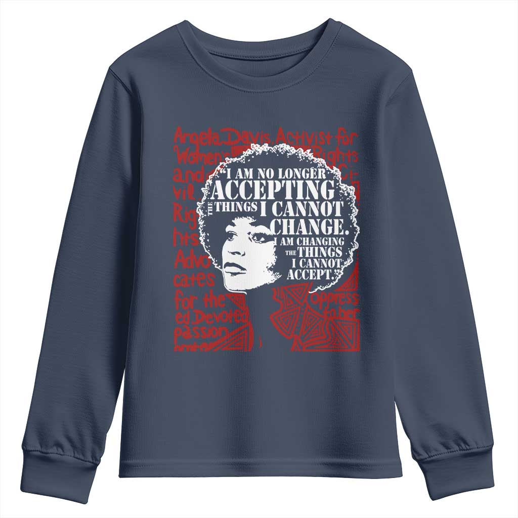 Angela Davis Inspirational Quote Youth Sweatshirt Black History Month
