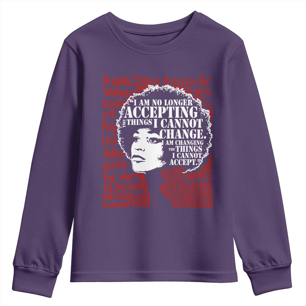 Angela Davis Inspirational Quote Youth Sweatshirt Black History Month