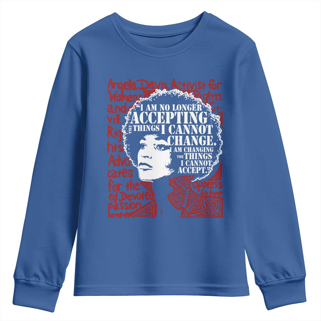 Angela Davis Inspirational Quote Youth Sweatshirt Black History Month