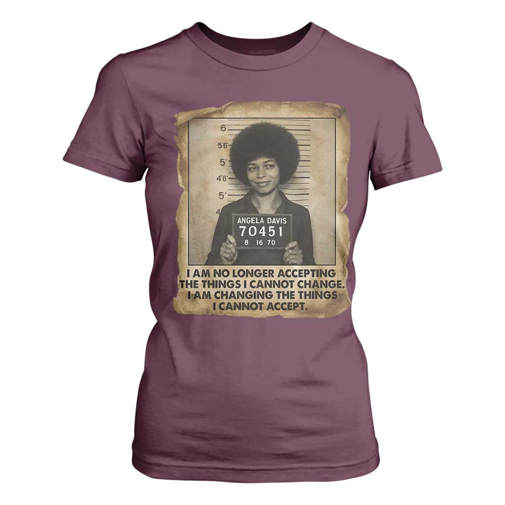 Angela Davis Inspirational Quote T Shirt For Women Black History Melanin