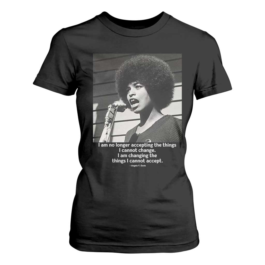 Angela Davis Inspirational Quote T Shirt For Women Black History African Pride Power