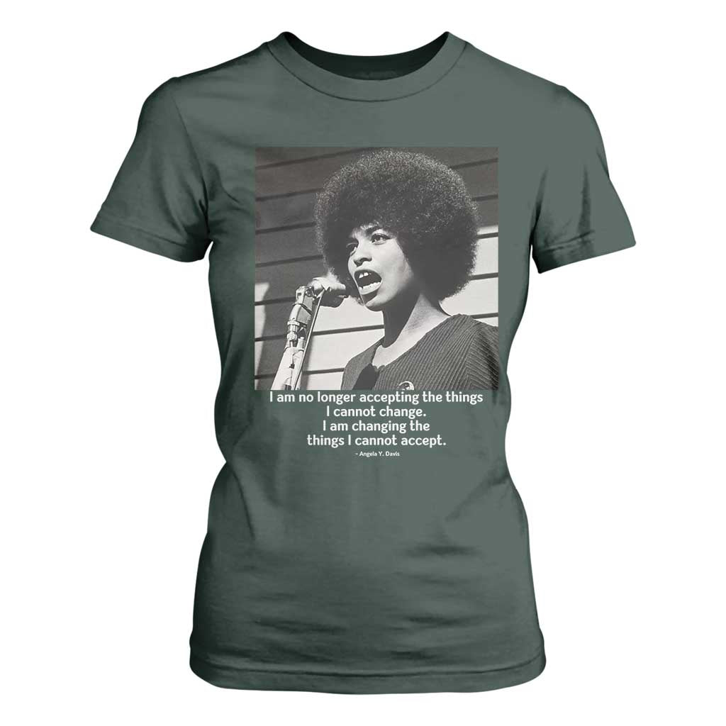 Angela Davis Inspirational Quote T Shirt For Women Black History African Pride Power