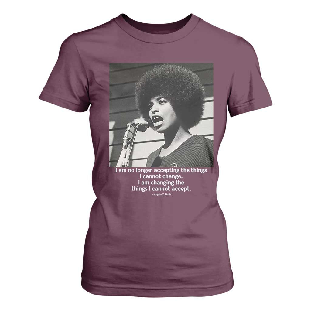 Angela Davis Inspirational Quote T Shirt For Women Black History African Pride Power