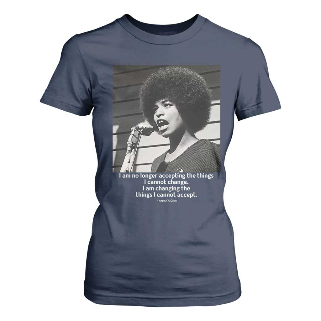 Angela Davis Inspirational Quote T Shirt For Women Black History African Pride Power