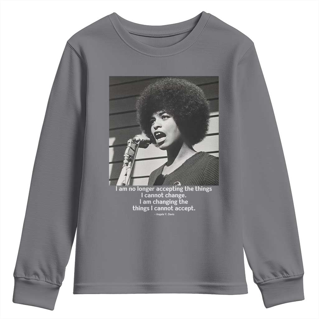 Angela Davis Inspirational Quote Youth Sweatshirt Black History African Pride Power