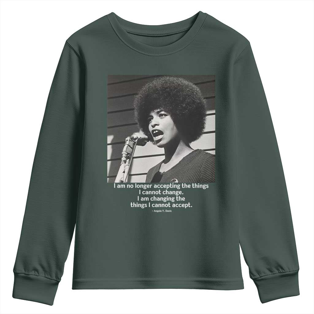 Angela Davis Inspirational Quote Youth Sweatshirt Black History African Pride Power