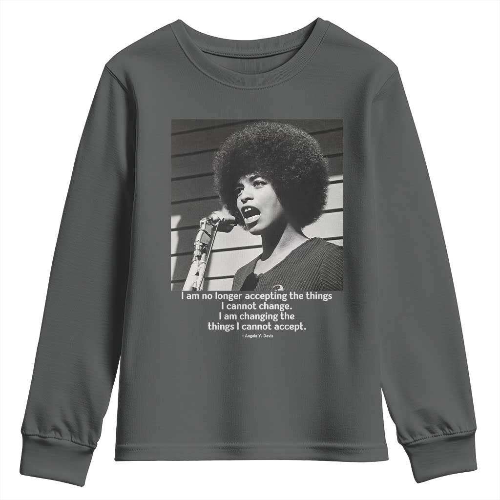 Angela Davis Inspirational Quote Youth Sweatshirt Black History African Pride Power