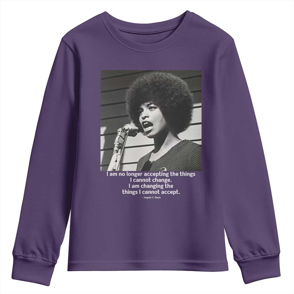 Angela Davis Inspirational Quote Youth Sweatshirt Black History African Pride Power