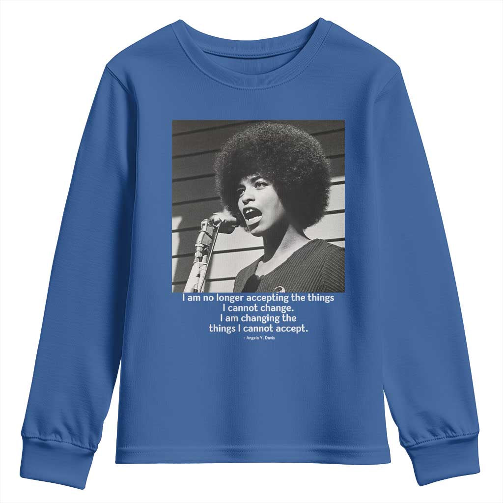 Angela Davis Inspirational Quote Youth Sweatshirt Black History African Pride Power