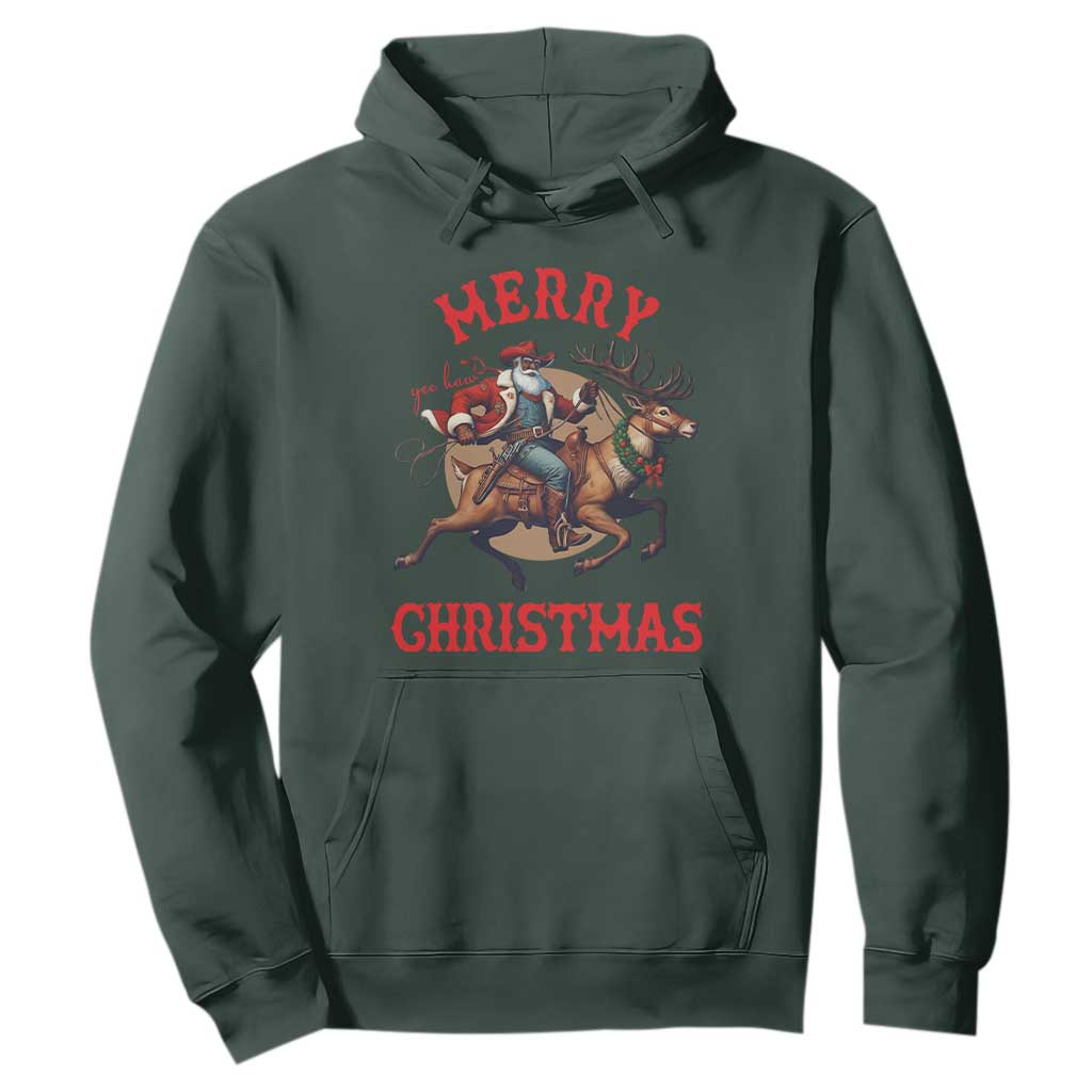 Black Santa Claus Hoodie African American Cowboy Christmas - African Pride