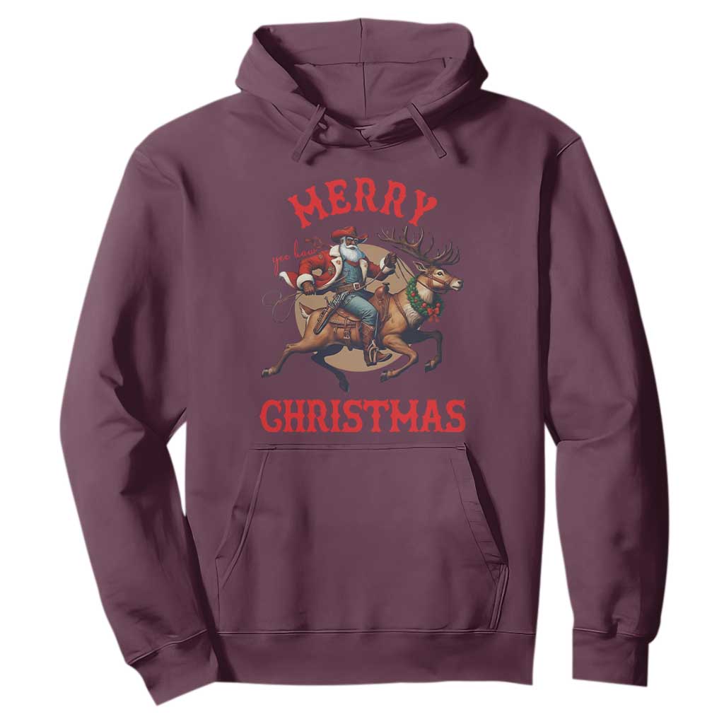 Black Santa Claus Hoodie African American Cowboy Christmas - African Pride