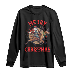 Black Santa Claus Long Sleeve Shirt African American Cowboy Christmas - African Pride
