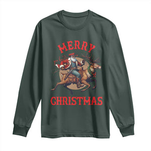 Black Santa Claus Long Sleeve Shirt African American Cowboy Christmas - African Pride