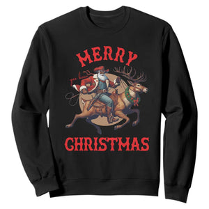 Black Santa Claus Sweatshirt African American Cowboy Christmas - African Pride