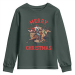Black Santa Claus Youth Sweatshirt African American Cowboy Christmas - African Pride