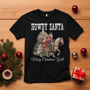 Black Santa Christmas T Shirt African American Western Cowboy - African Pride