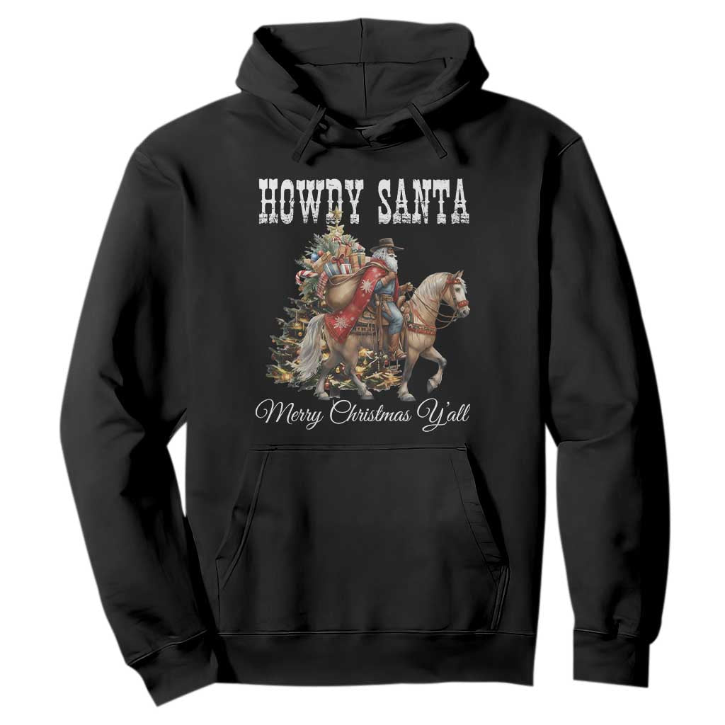 Black Santa Christmas Hoodie African American Western Cowboy - African Pride