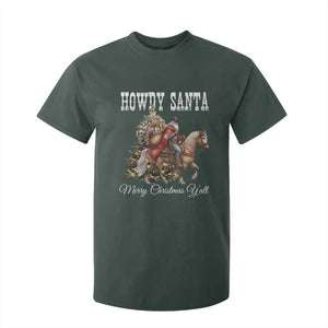 Black Santa Christmas T Shirt For Kid African American Western Cowboy - African Pride