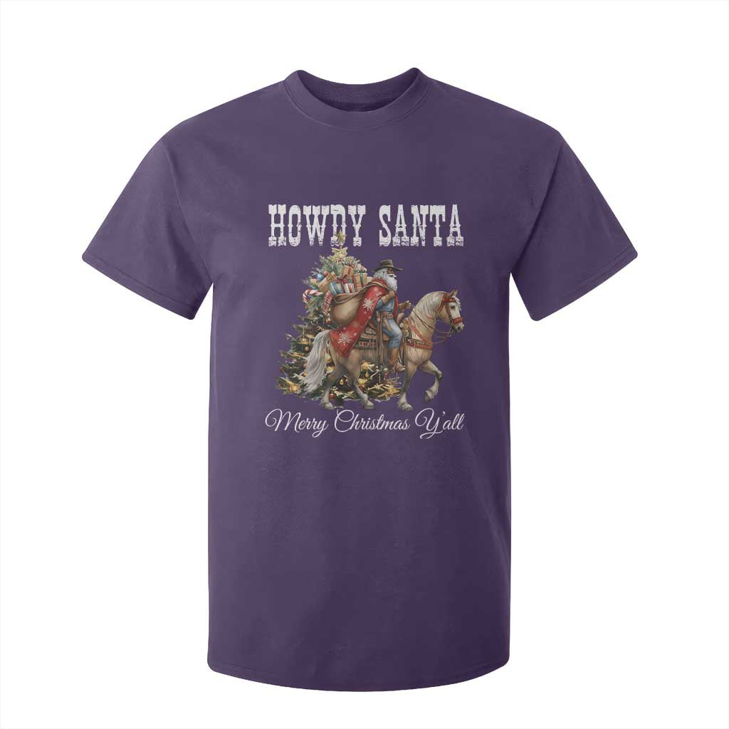 Black Santa Christmas T Shirt For Kid African American Western Cowboy - African Pride