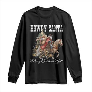 Black Santa Christmas Long Sleeve Shirt African American Western Cowboy - African Pride