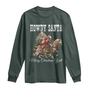 Black Santa Christmas Long Sleeve Shirt African American Western Cowboy - African Pride