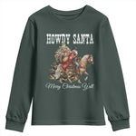 Black Santa Christmas Youth Sweatshirt African American Western Cowboy - African Pride