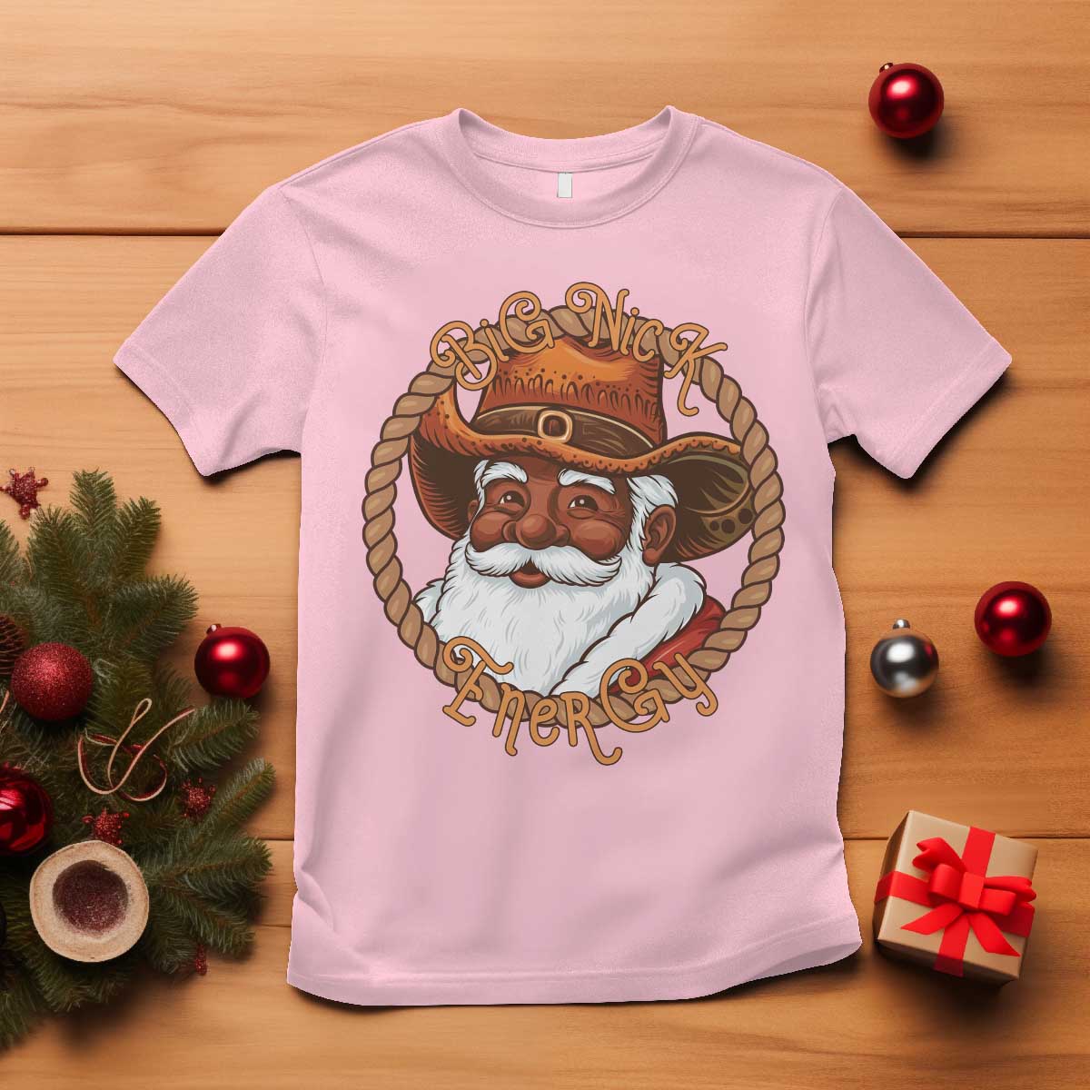 Black Santa Christmas T Shirt Big Nick Energy - African Pride