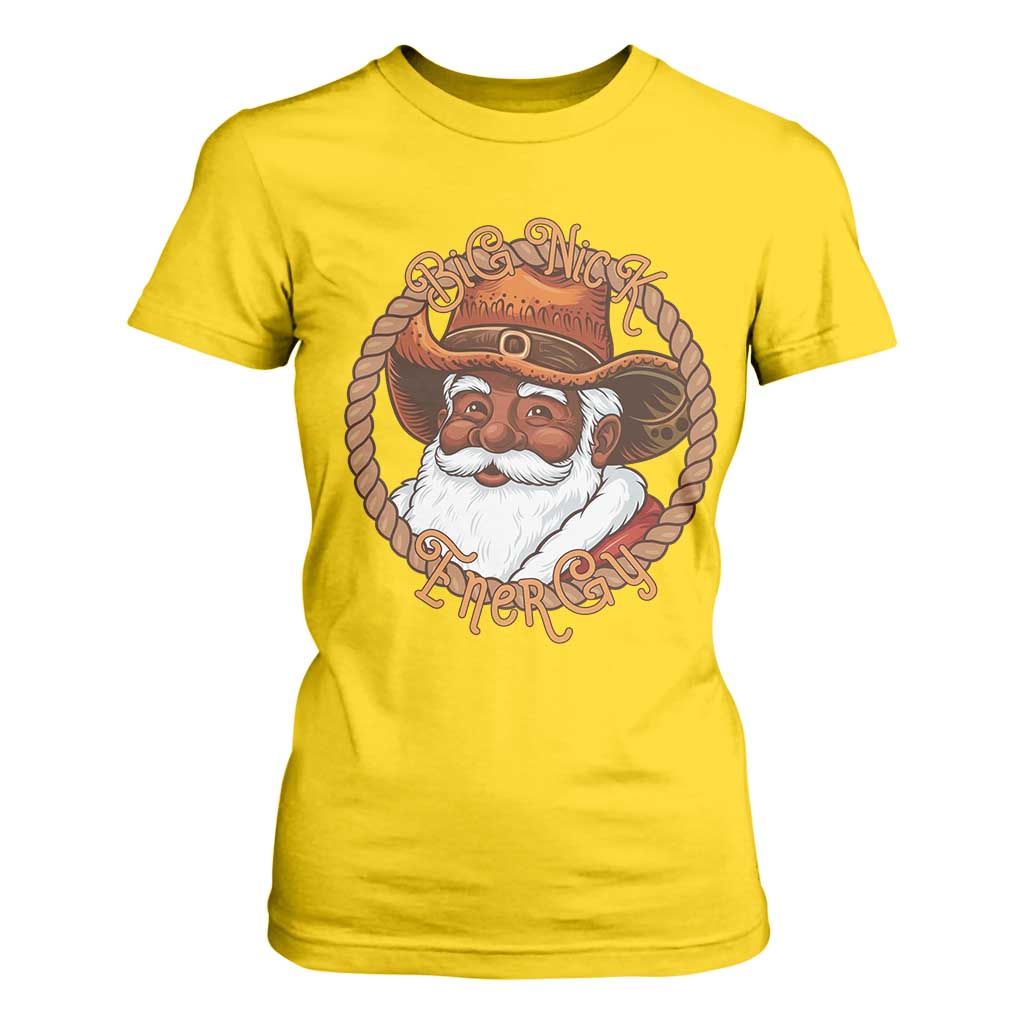 Black Santa Christmas T Shirt For Women Big Nick Energy - African Pride