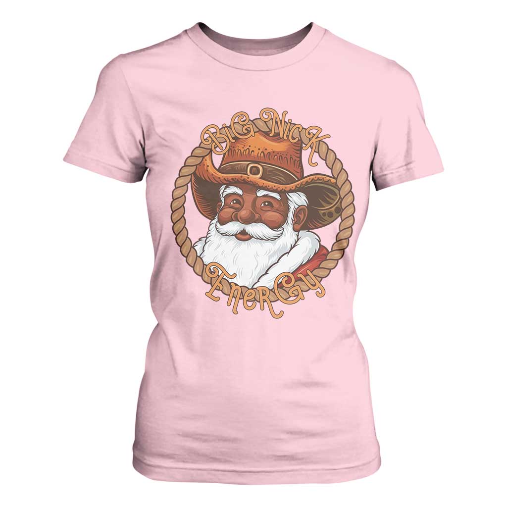 Black Santa Christmas T Shirt For Women Big Nick Energy - African Pride