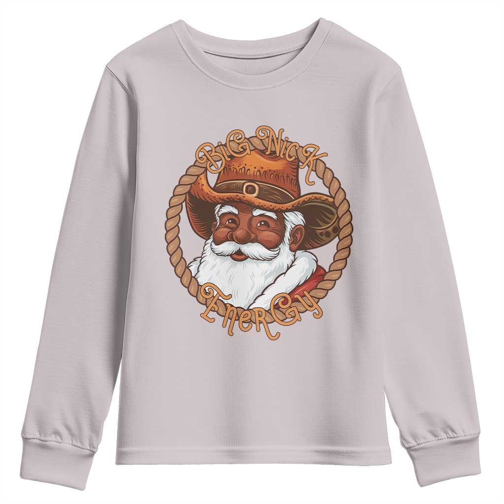 Black Santa Christmas Youth Sweatshirt Big Nick Energy - African Pride