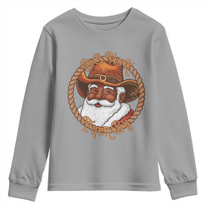 Black Santa Christmas Youth Sweatshirt Big Nick Energy - African Pride