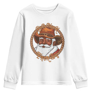 Black Santa Christmas Youth Sweatshirt Big Nick Energy - African Pride