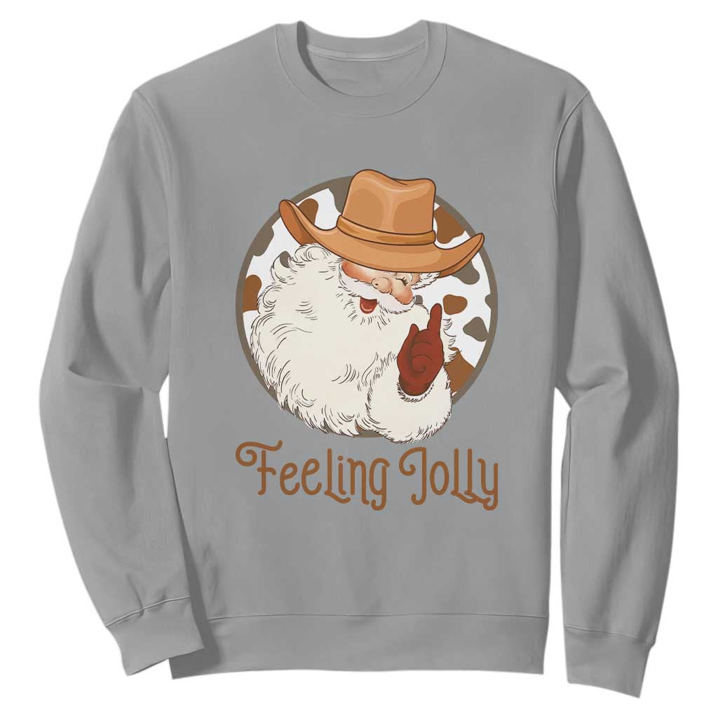 Black Cowboy Santa Christmas Sweatshirt Feeling Jolly - African Pride