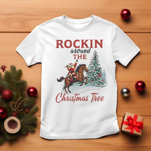 Cowboy Santa Western Christmas T Shirt Rockin Around The Xmas Tree - African Pride