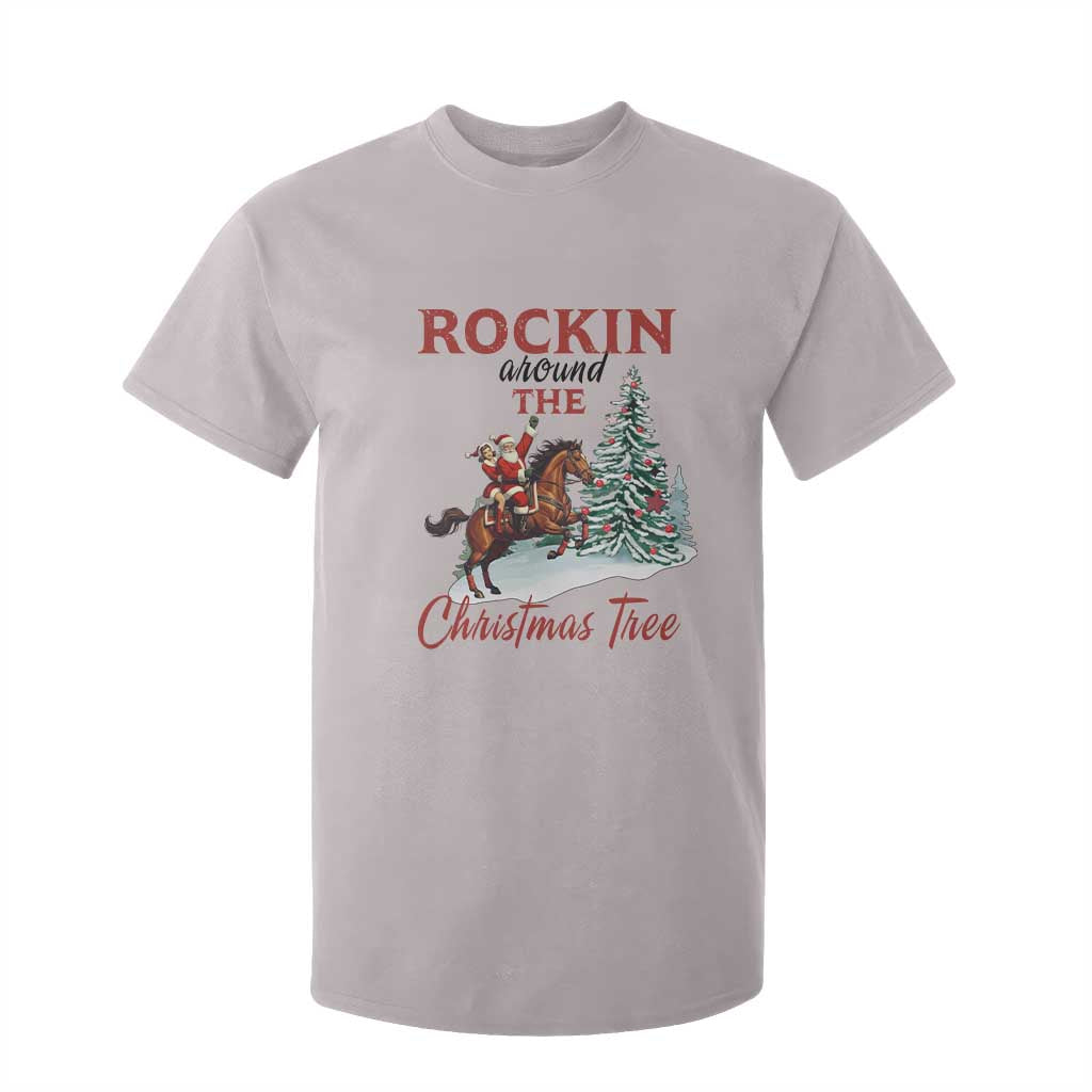 Cowboy Santa Western Christmas T Shirt For Kid Rockin Around The Xmas Tree - African Pride