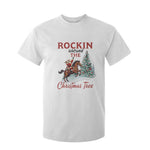 Cowboy Santa Western Christmas T Shirt For Kid Rockin Around The Xmas Tree - African Pride