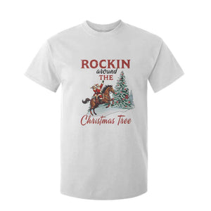 Cowboy Santa Western Christmas T Shirt For Kid Rockin Around The Xmas Tree - African Pride