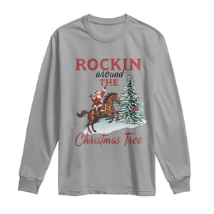 Cowboy Santa Western Christmas Long Sleeve Shirt Rockin Around The Xmas Tree - African Pride