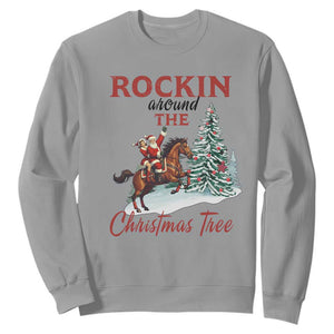 Cowboy Santa Western Christmas Sweatshirt Rockin Around The Xmas Tree - African Pride